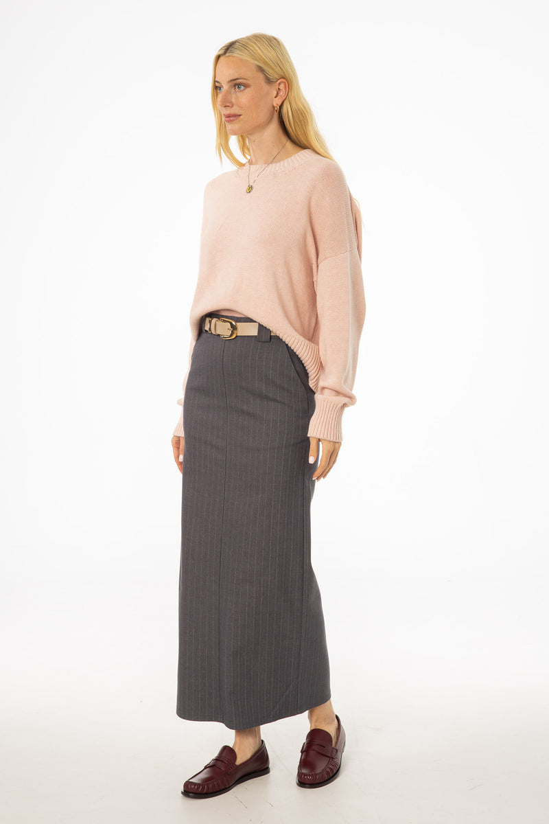 Heather Grey Pinstripe Everyday Skirt