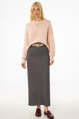 Heather Grey Pinstripe Everyday Skirt