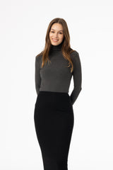 Heather Grey Ribbed Turtleneck