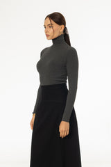 Heather Grey Ribbed Turtleneck