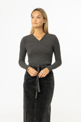 Heather Grey Wrap Tee