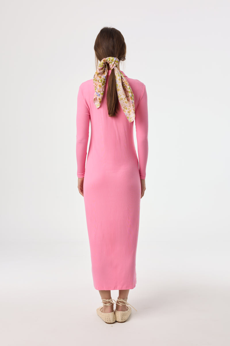 Hot Pink Cardi Maxi Dress