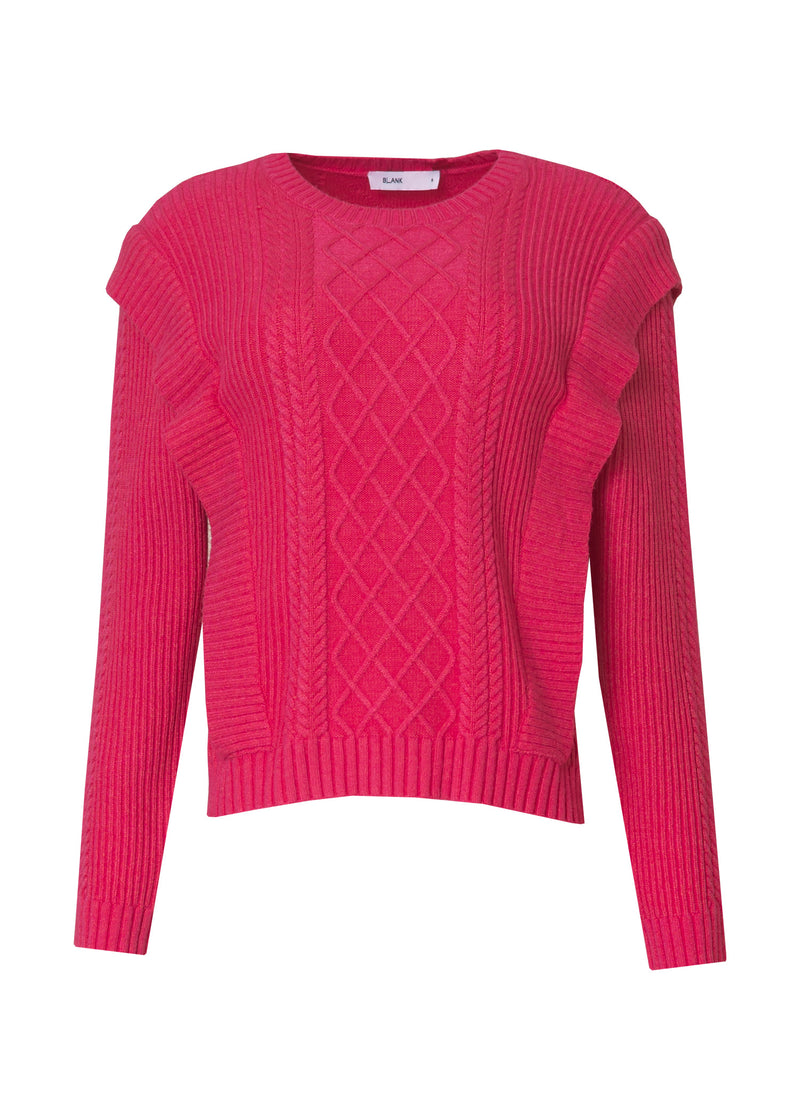 Hot Pink Tri Knit Sweater