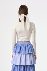 White Solid Wide Neck T-Shirt