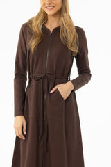Brown Sweatshirt Maxi Dress