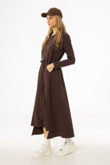 Brown Sweatshirt Maxi Dress
