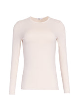 Ivory Basic Long Sleeve Round Neck T-Shirt