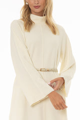 Ivory Corduroy Flare Dress