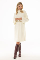 Ivory Corduroy Flare Dress