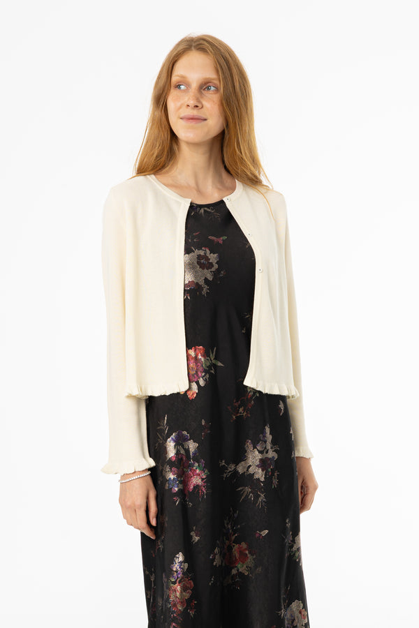 Ivory Metallic Cardigan