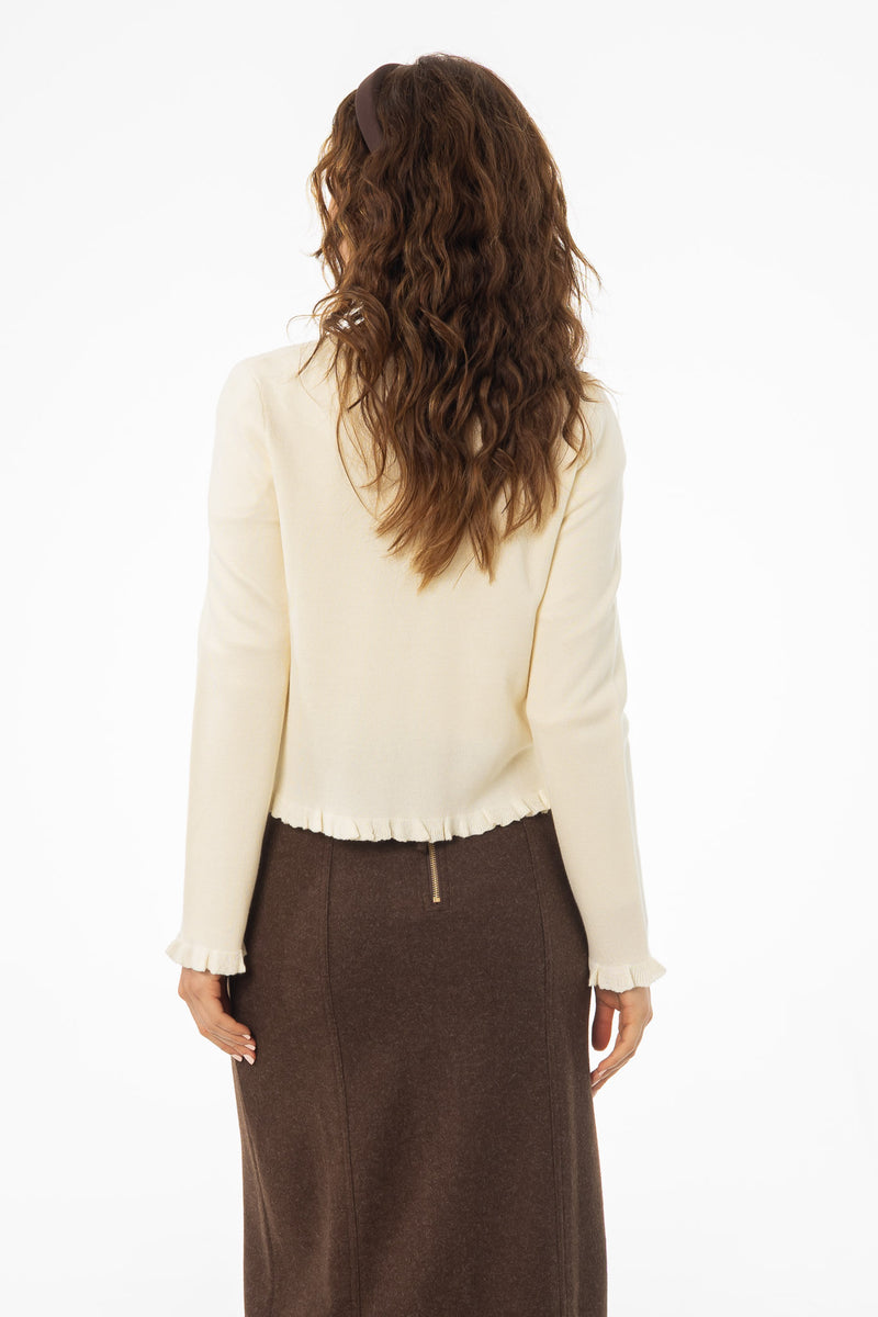 Ivory Metallic Cardigan