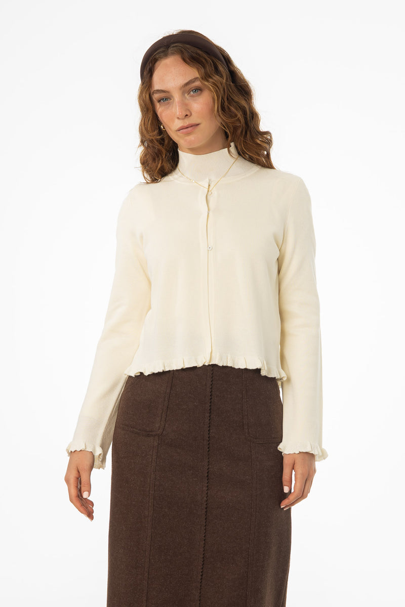 Ivory Metallic Cardigan