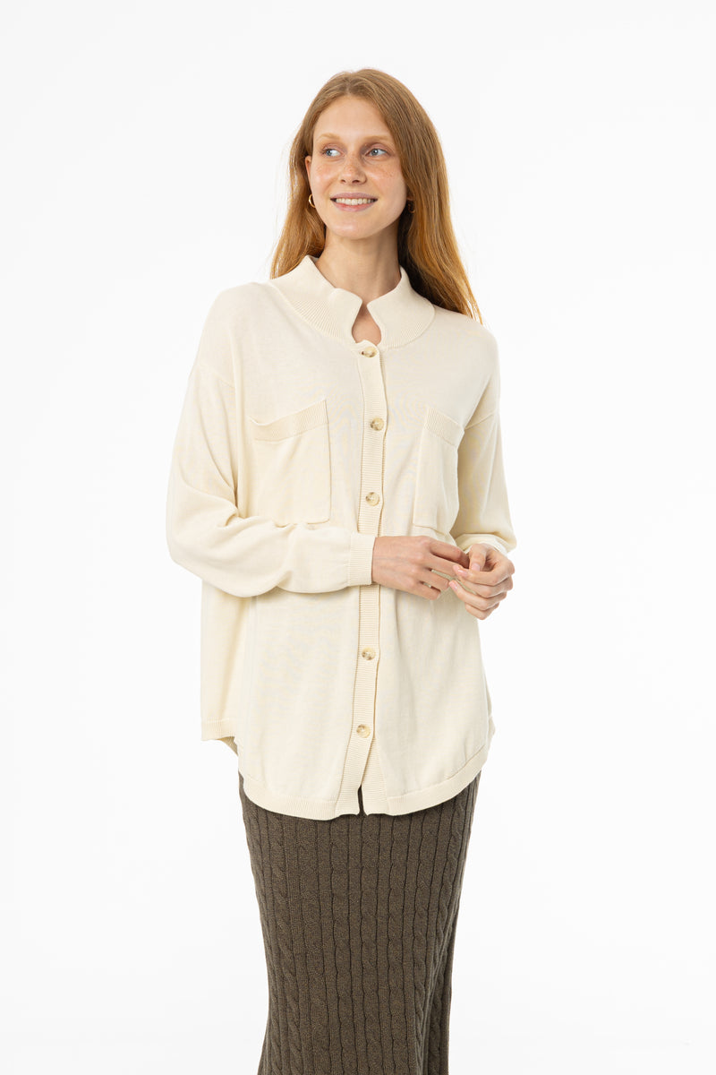 Ivory Oversized Knit Cardigan