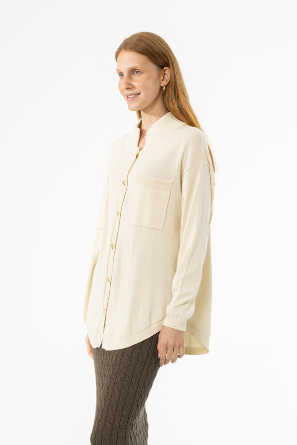 Ivory Oversized Knit Cardigan