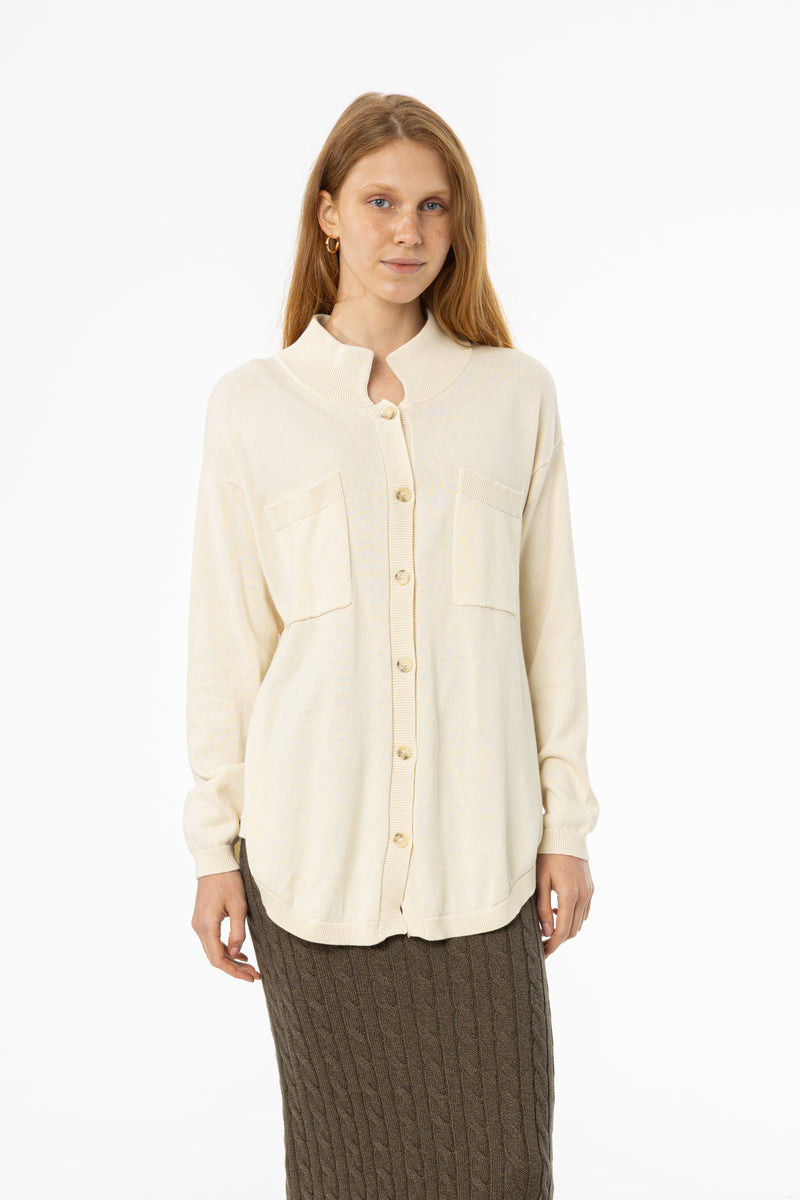 Ivory Oversized Knit Cardigan