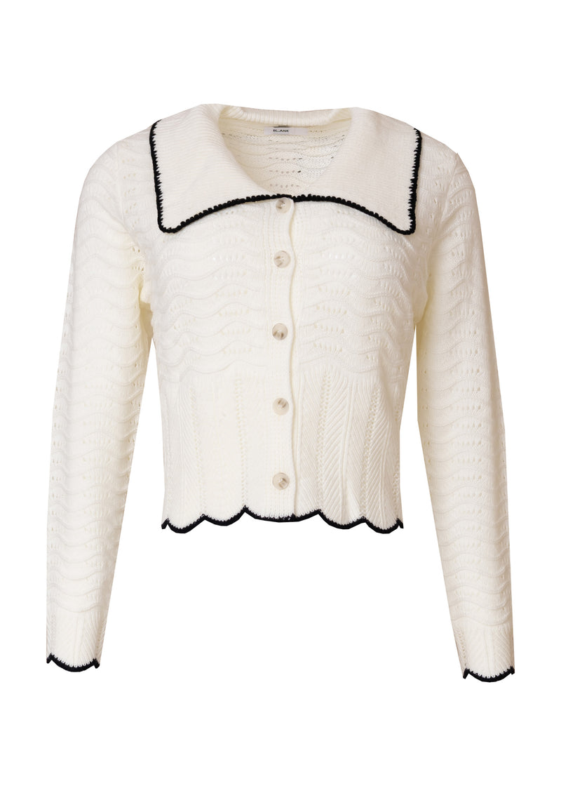 Ivory Ruffle Knit Cardi