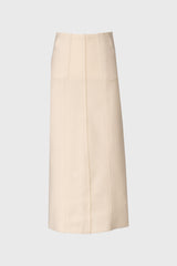 Ivory Scalloped Edge Maxi Skirt