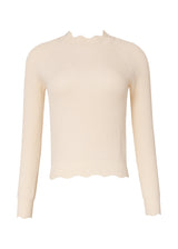 Ivory Scalloped Edge Sweater