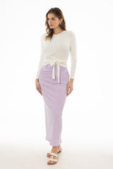 Lavender Basic Stretch Cotton Maxi Skirt