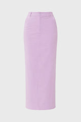Lavender Basic Stretch Cotton Maxi Skirt