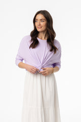 Lavender Dolman Tie Knot Tee