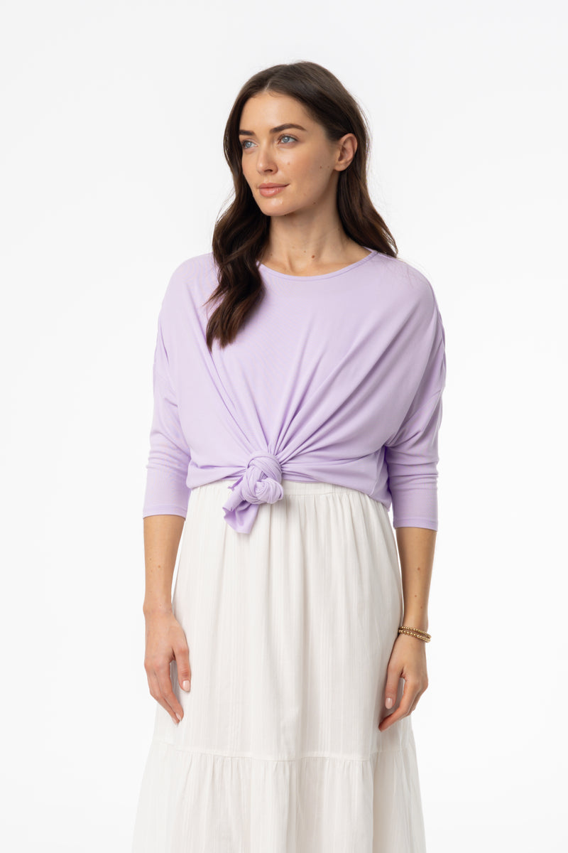 Lavender Dolman Tie Knot Tee