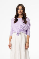 Lavender Dolman Tie Knot Tee