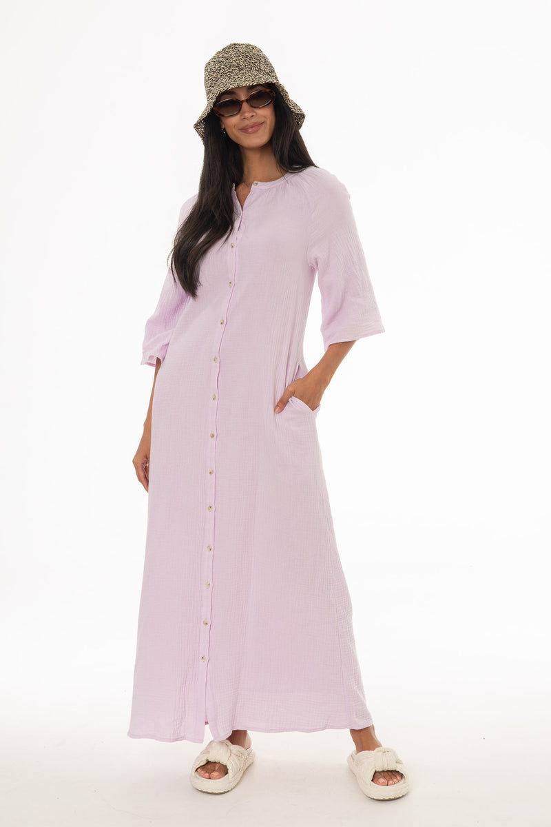 lavender maxi dress with sleeves Long Sleeve Plunge V Neck Maxi Dress Lavender
