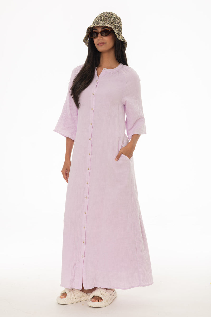 lavender maxi dress with sleeves Elegant Bishop Lavender Sheer Sleeves Maxi Tulle