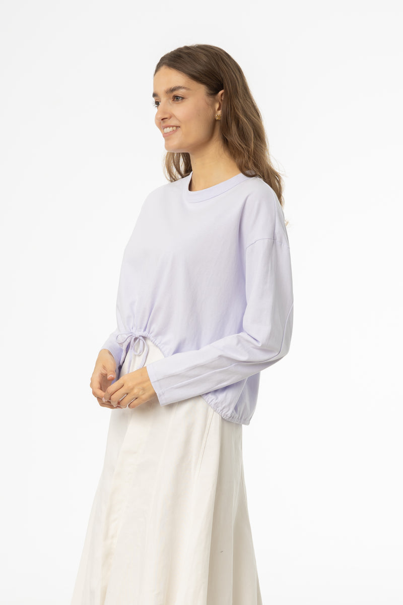 Lavender High Low Drawstring Tee