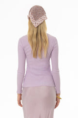 Lavender Ribbed Zipper Top