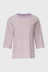 Lavender Striped Contrast T-Shirt