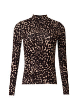 Leopard Printed Mock Neck Top