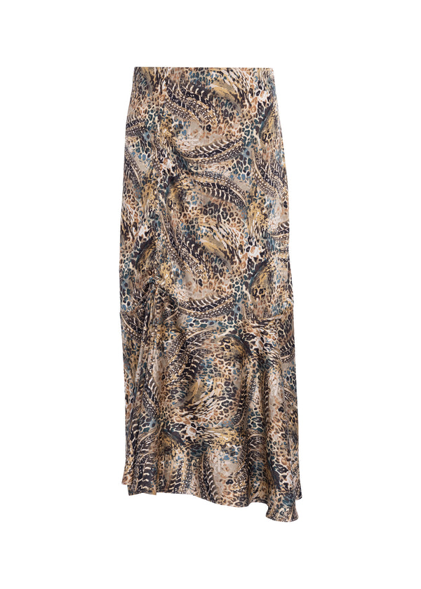 Leopard Multi Silk Printed Skirt