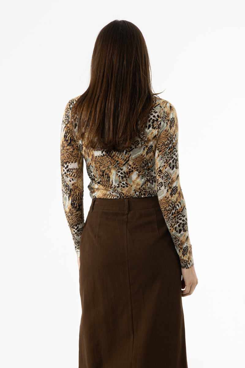 Leopard Mock Neck Top