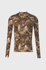 Leopard Mock Neck Top