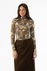 Leopard Mock Neck Top