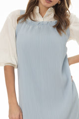Light Blue Accordion Pleat Maxi Jumper