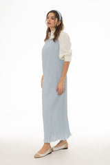 Light Blue Accordion Pleat Maxi Jumper