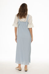 Light Blue Accordion Pleat Maxi Jumper