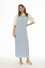 Light Blue Accordion Pleat Maxi Jumper