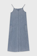 Light Blue Cargo Denim Maxi Jumper