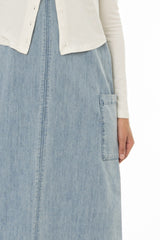 Light Blue Cargo Denim Maxi Jumper