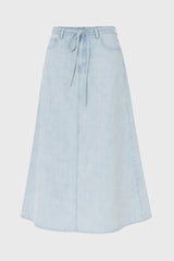 Light Blue Denim A-Line Maxi Skirt