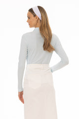 Light Blue Drawstring Polo T-Shirt