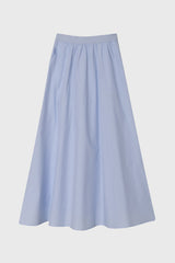 Light Blue Elastic Cotton Maxi Skirt