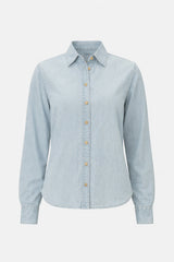 Light Blue Feather Soft Blouse