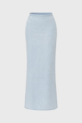 Light Blue Feather Soft Maxi Skirt