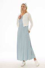 Light Blue Linen Feel Slip Dress