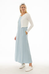 Light Blue Linen Feel Slip Dress